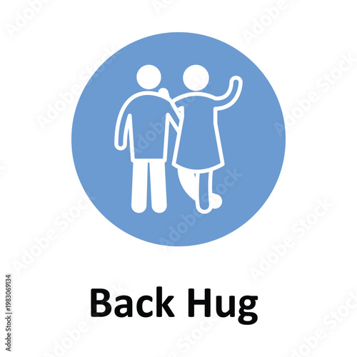 Back Hug Vector icon which can easily modify or edit