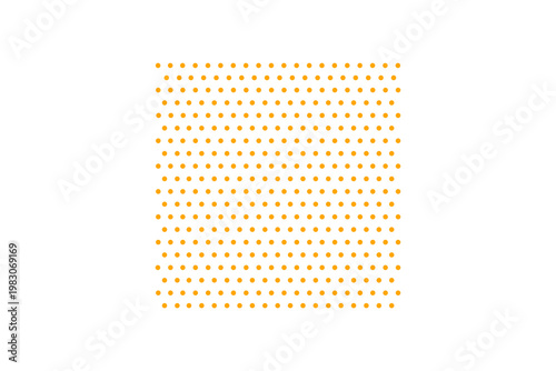Abstract grid of orange dots on white background.