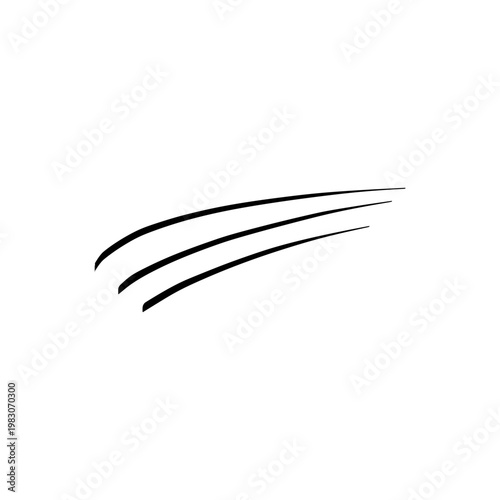 Dynamic Black Swoosh Motion Lines on White Background