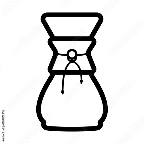 hourglass pour-over coffee brewer icon outline illustration