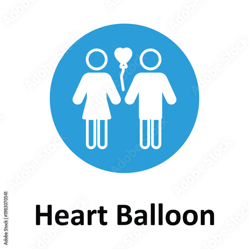 Heart Balloon Vector icon which can easily modify or edit