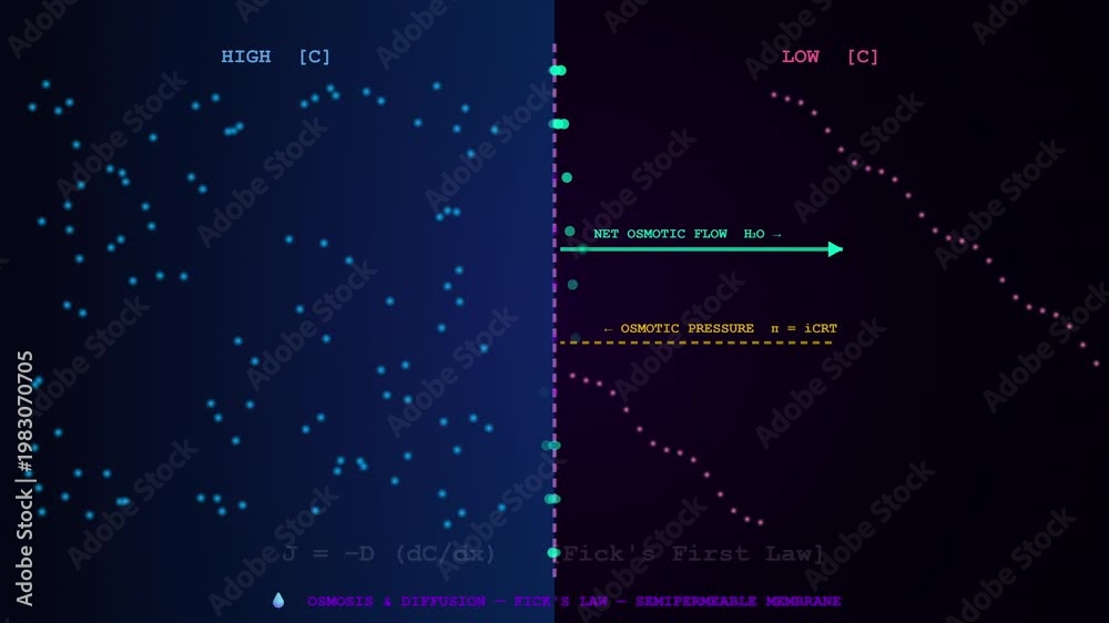 custom made wallpaper toronto digitalDynamic Osmosis representation in beautiful 4K 3D animation, ideal for educational science backgrounds.