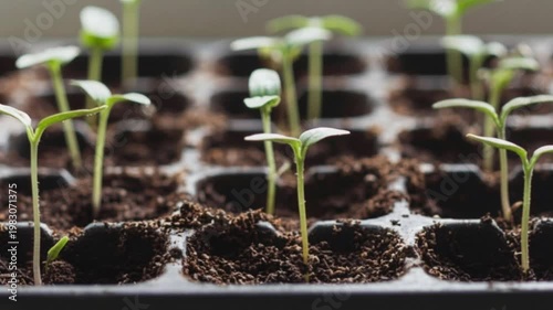 Growing plants. Seedings concept. Season
