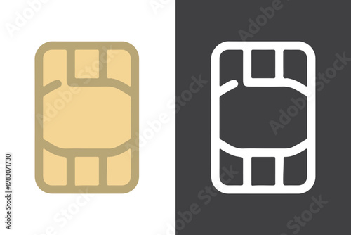 IC chip isolated vector icon