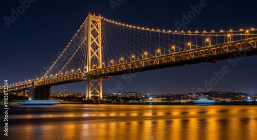 Golden Gate Bridge at night.