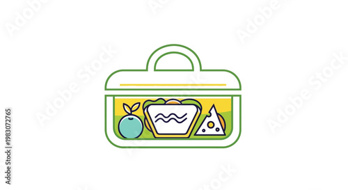 Lunch Box with Food Inside.