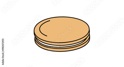 Stack of round flat brown objects.