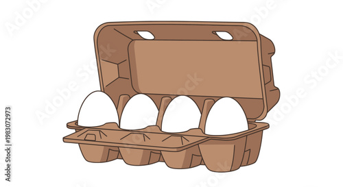 Brown cardboard egg carton container.
