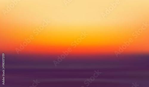 Abstract gradient sky transitioning from warm yellow to deep purple during twilight with soft horizontal lines
