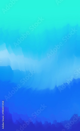 Gradient of blue and aqua watercolor washes with soft blended edges for abstract backgrounds