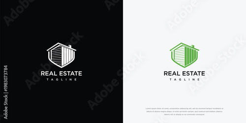 Modern Real Estate Logo With House Shield Icon