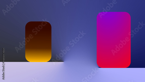 Abstract Rounded Shapes Gradient Minimal Background