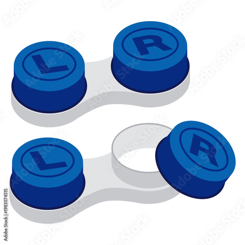 Contact lens case container vector.
