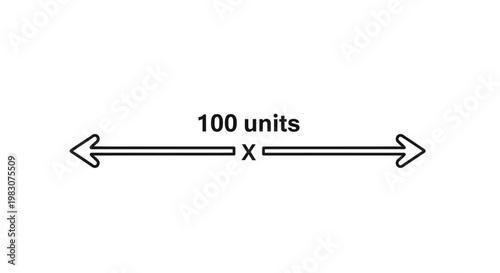 Measurement scale with double headed arrow.