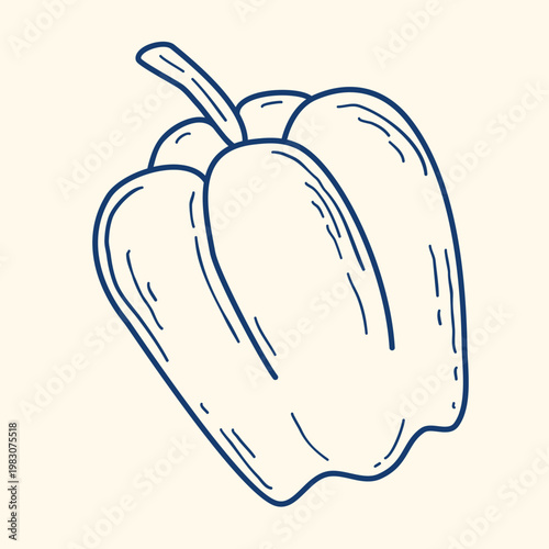 Paprika hand drawn ink clip art. Sweet pepper doodle style. Healthy organic food, nutritional product. Vector graphics