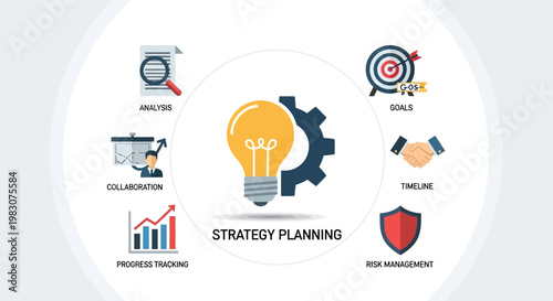 Light Bulb with Gear Strategy Planning.