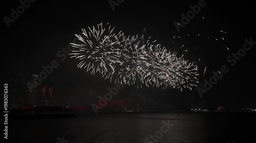 Fireworks in Abu Dhabi for celebrating UAE National Day