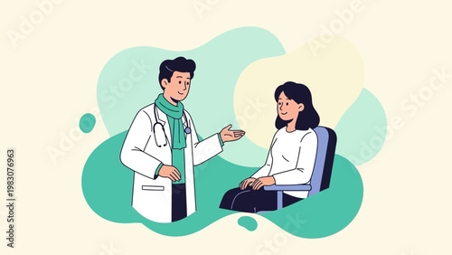 Doctor consulting patient in clinic, medical consultation, healthcare, doctor-patient relationship