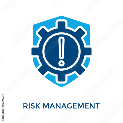 Risk Management Icon Dual Tone Style. Vector Illustration For Graphic Design