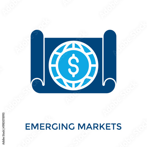 Emerging Markets Icon Dual Tone Style. Vector Illustration For Graphic Design