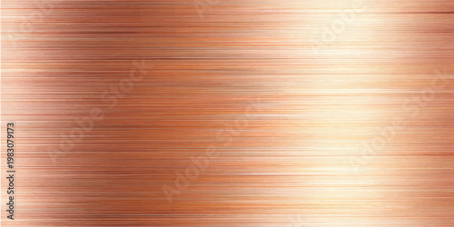 A close-up view of a warm toned metallic surface exhibiting subtle brushed horizontal lines and luminous reflections.