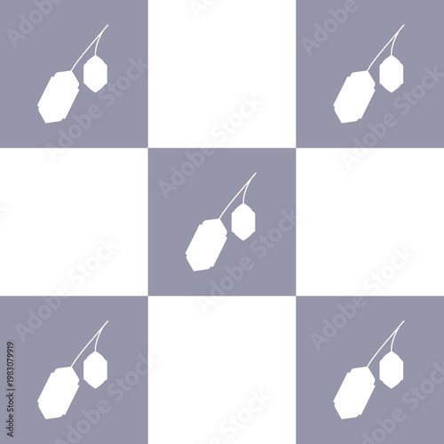 Geometric Checkerboard Pattern with Minimalist Hanging Lanterns