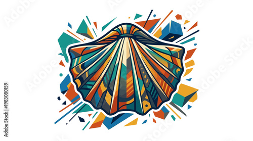 Vibrant Colorful Shell Illustration Design.