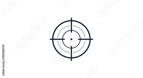 Crosshairs target reticle icon on white background