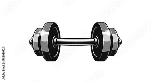 Adjustable chrome metal dumbbell for fitness weight lifting isolated on white background