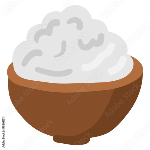 vector illustration of rice bowl 
