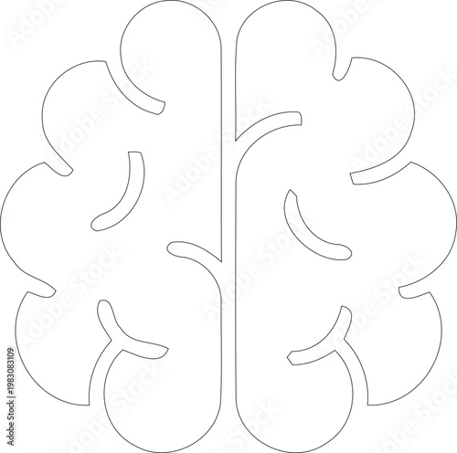 Brain or mind side view line art vector icon for medical apps and websites