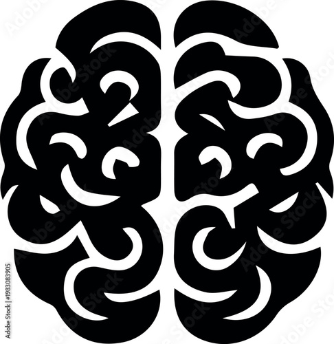 Human brain icon. Mind symbol