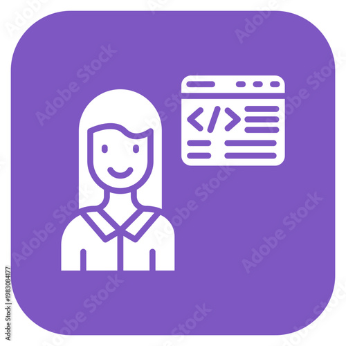 Citizen Developer Female Icon Style