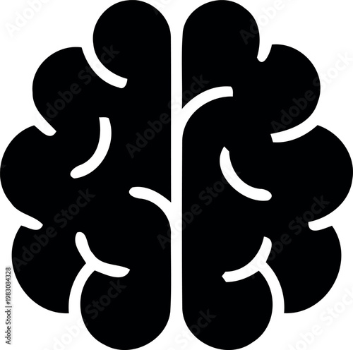 Brain or mind side view flat vector icon for medical apps and websites