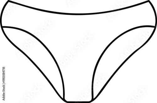 Stylish womens bikini bottoms outline ready for beach days and summer swimwear designs