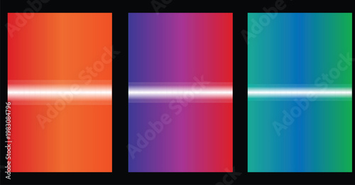 Abstract gradient trio a vibrant spectrum of color and light