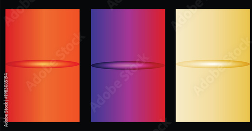 Abstract gradient background with elliptical shapes in red purple and yellow