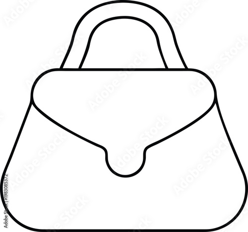 Stylish womens handbag presenting a prominent rounded front flap closure for elegant apparel