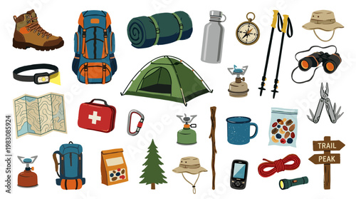 Complete Camping Gear Collection For Outdoor Adventures And Hiking Expeditions