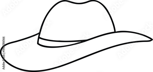 Traditional Cowboy Hat Outline for Western Style Apparel and Accessories