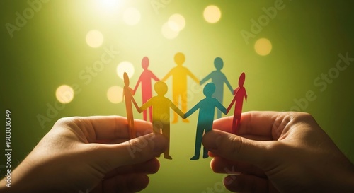 Diverse group of people connected in hands, symbolizing unity and support