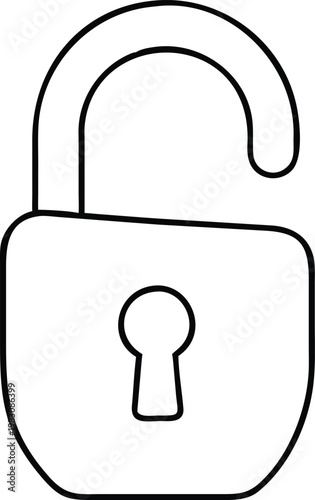 Unrestricted Access Padlock Outline Icon Symbolizing Security Freedom and Permissions