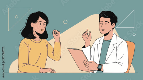 Doctor consulting patient, mental health, therapy session, doctor's appointment, healthcare concept