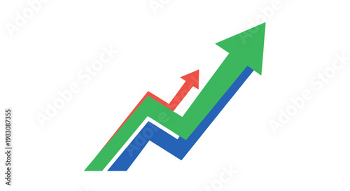 Abstract illustration of upward trending arrows symbolizing financial growth and progress.