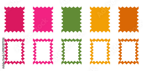 Collection of Colorful Postage Stamps: A collection of vibrant postage stamps, each showcasing a unique color and design.