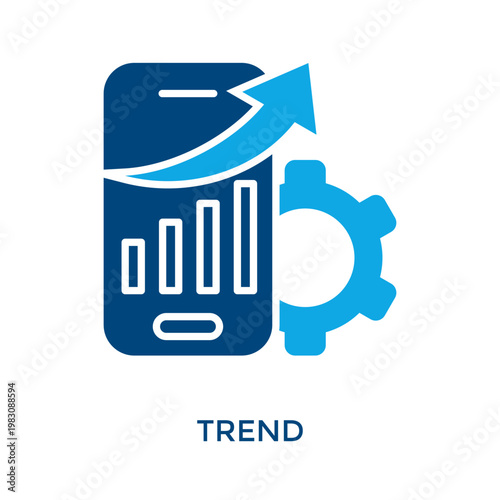 Trend Icon Dual Tone Style. Vector Illustration For Graphic Design