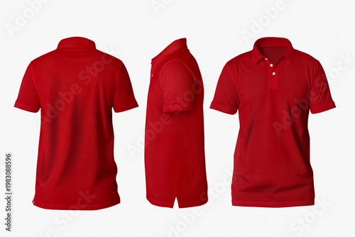 Cuadro en lienzo Red polo shirt mockup, isolated on white background