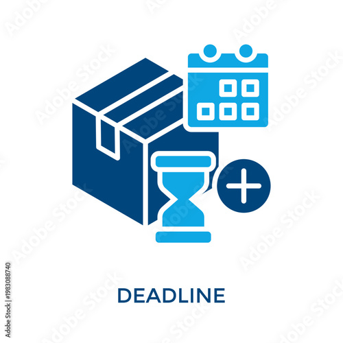 Deadline Icon Dual Tone Style. Vector Illustration For Graphic Design