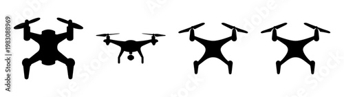 silhouette of person controlling drone with motion tracking animation
