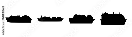 four progressive stages of liquefied natural gas tanker ship design evolution